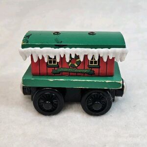 Wooden Winter Caboose Train Car Brio Compatible Christmas Holiday Toy Accessory